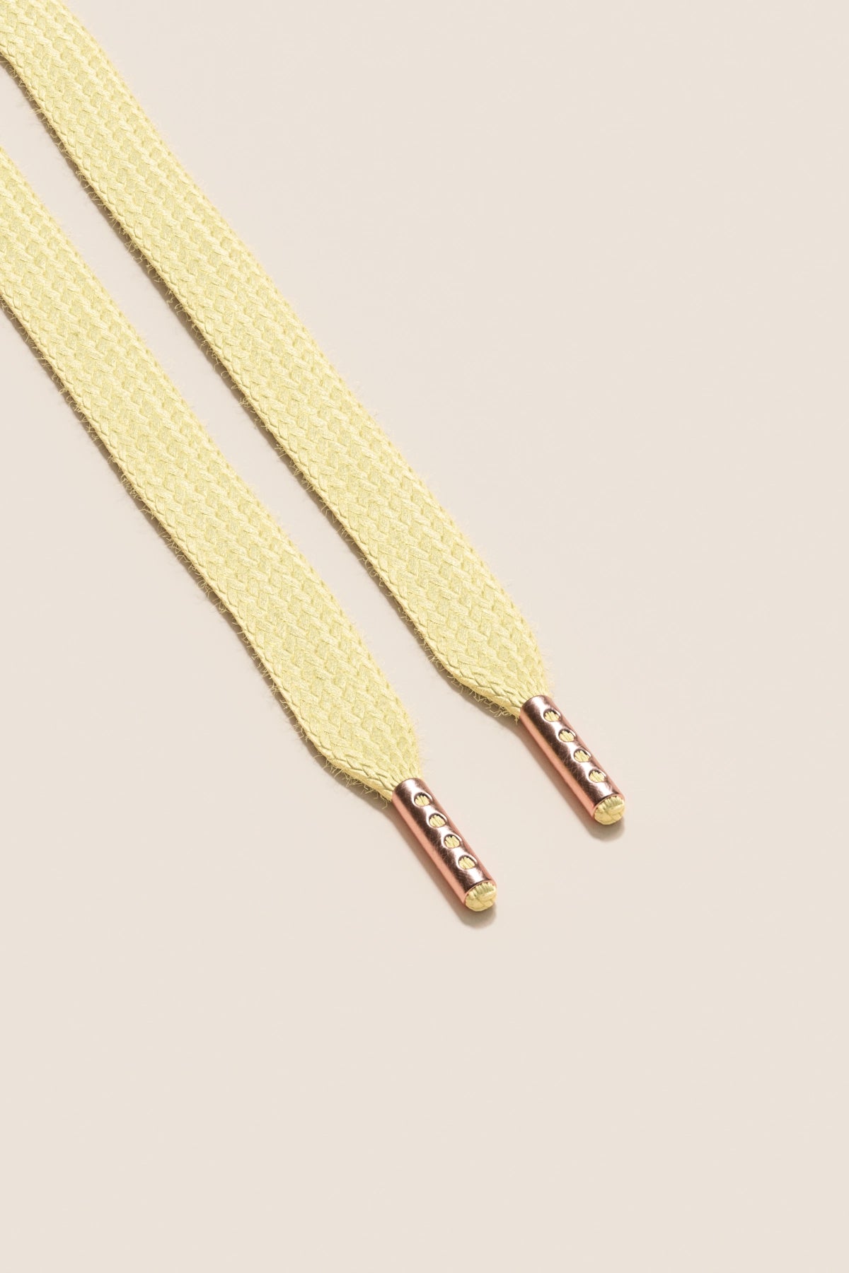 Senkels Chardonnay Sneaker Shoelaces with Rose Gold Aglets