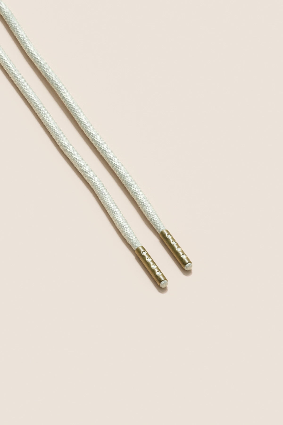 Senkels Off White 4mm Round Waxed Shoelaces with Brass Aglets