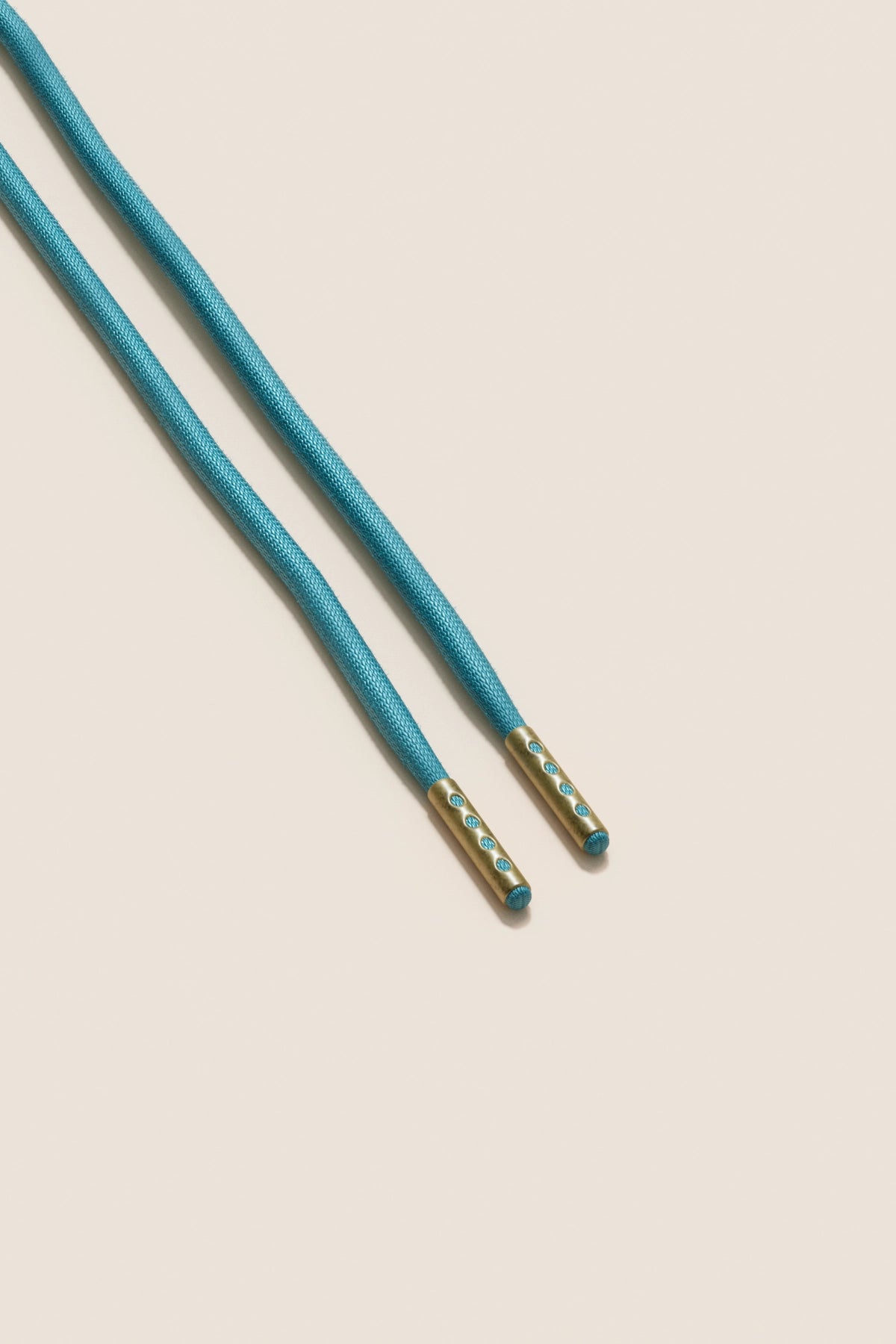 Senkels Turquoise 4mm Round Waxed Shoelaces with Brass Aglets