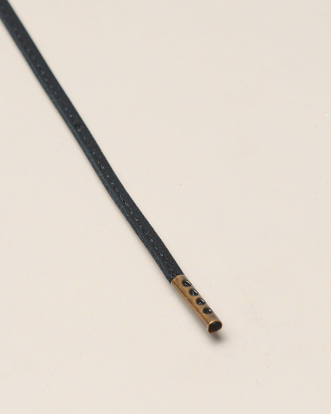 Black - 4mm Stitched Leather Shoelaces