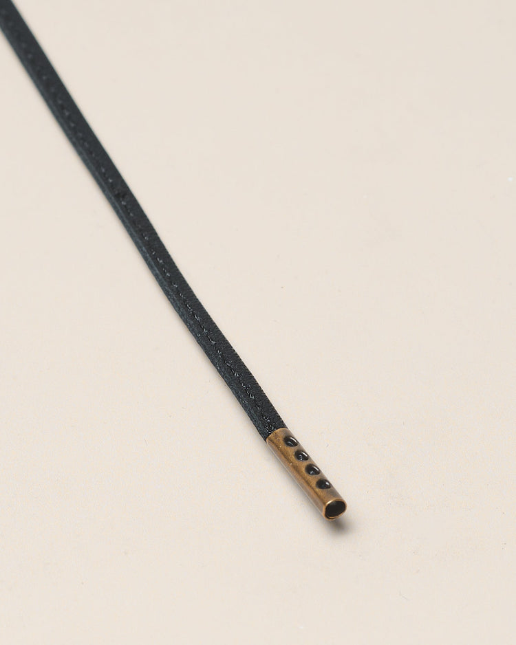 Black - 4mm Stitched Leather Shoelaces