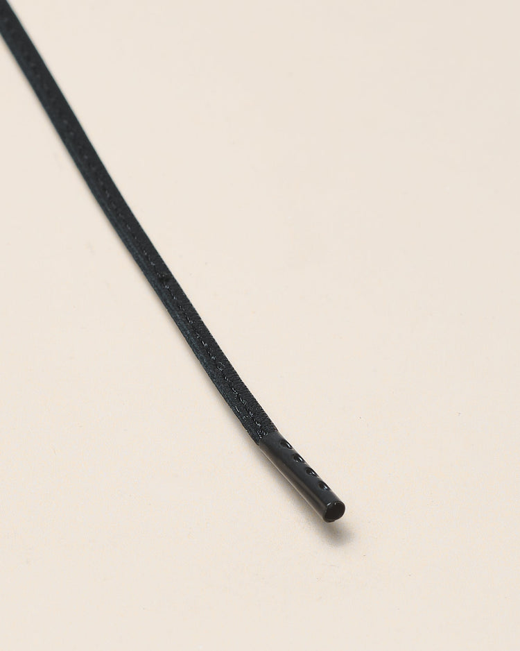 Black - 4mm Stitched Leather Shoelaces