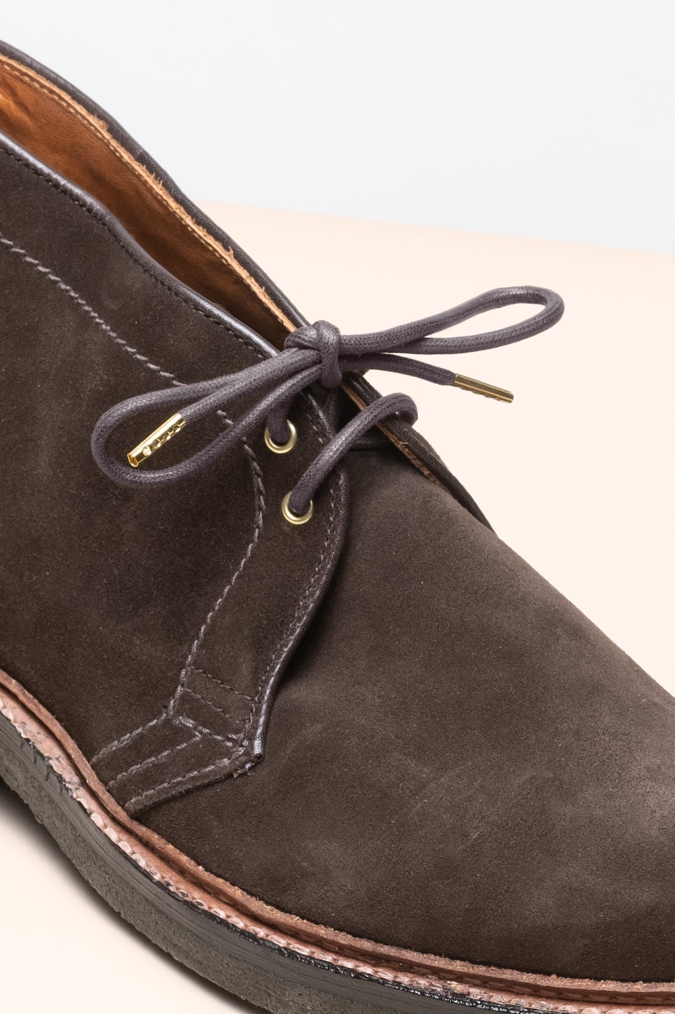 Dark Brown - 4mm round waxed shoelaces for boots and shoes made from 100% organic cotton - Senkels