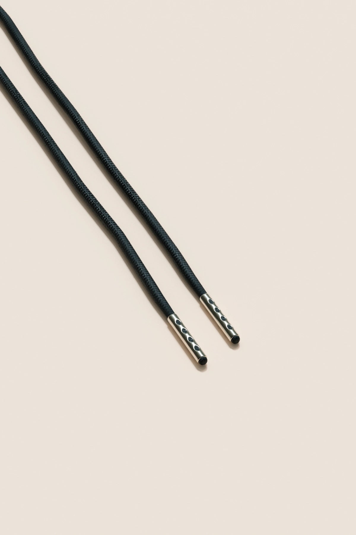 Senkels Black 2.5mm Round Waxed Shoelaces with Nickel Aglets