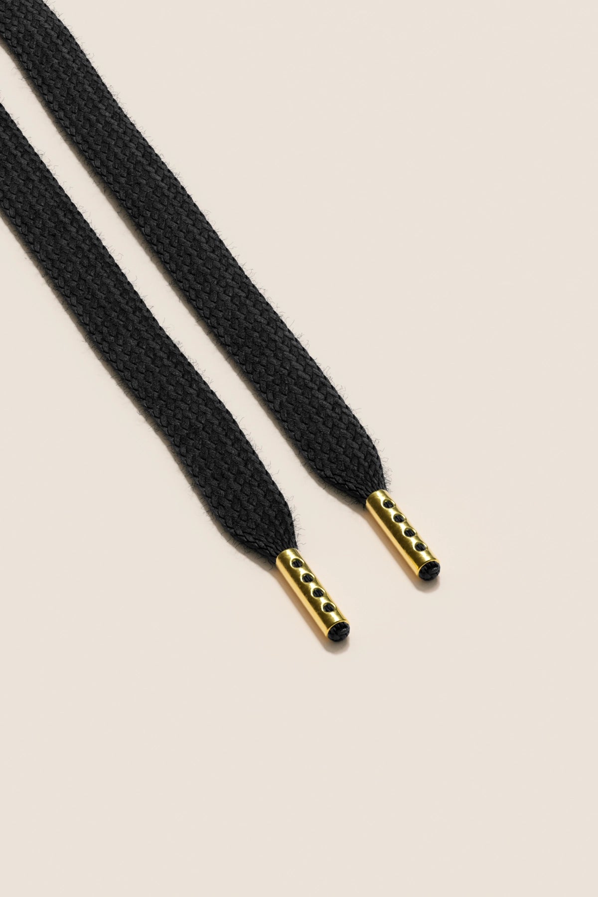 Senkels Black Sneaker Shoelaces with Gold Aglets
