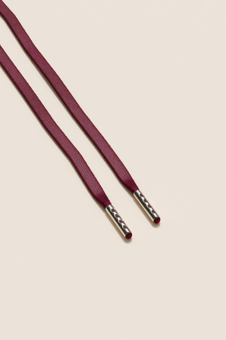 Senkels Bordeaux 3mm Flat Waxed Shoelaces with Nickel Aglets