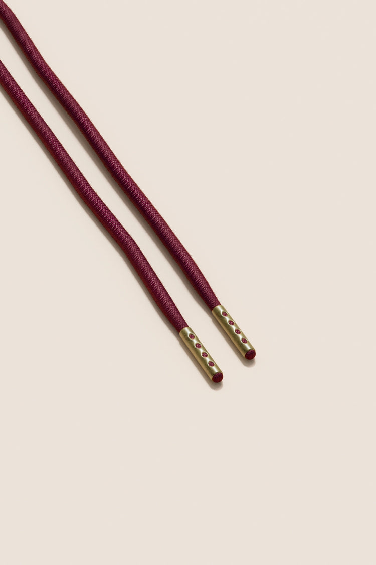 Senkels Bordeaux 4mm Round Waxed Shoelaces with Brass Aglets