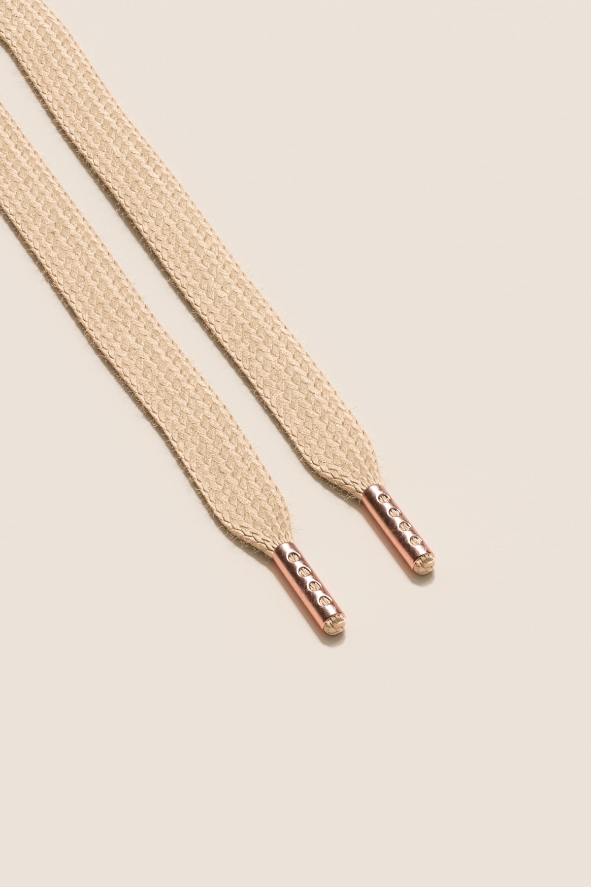 Senkels Champagne Sneaker Shoelaces with Rose Gold Aglets