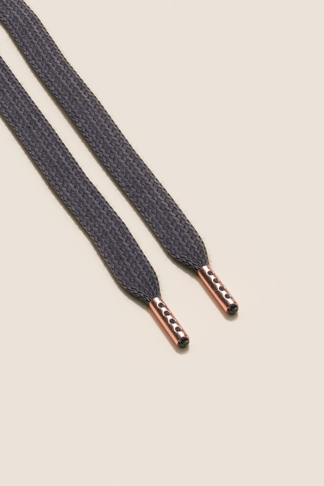 Senkels Charcoal Sneaker Shoelaces with Rose Gold Aglets