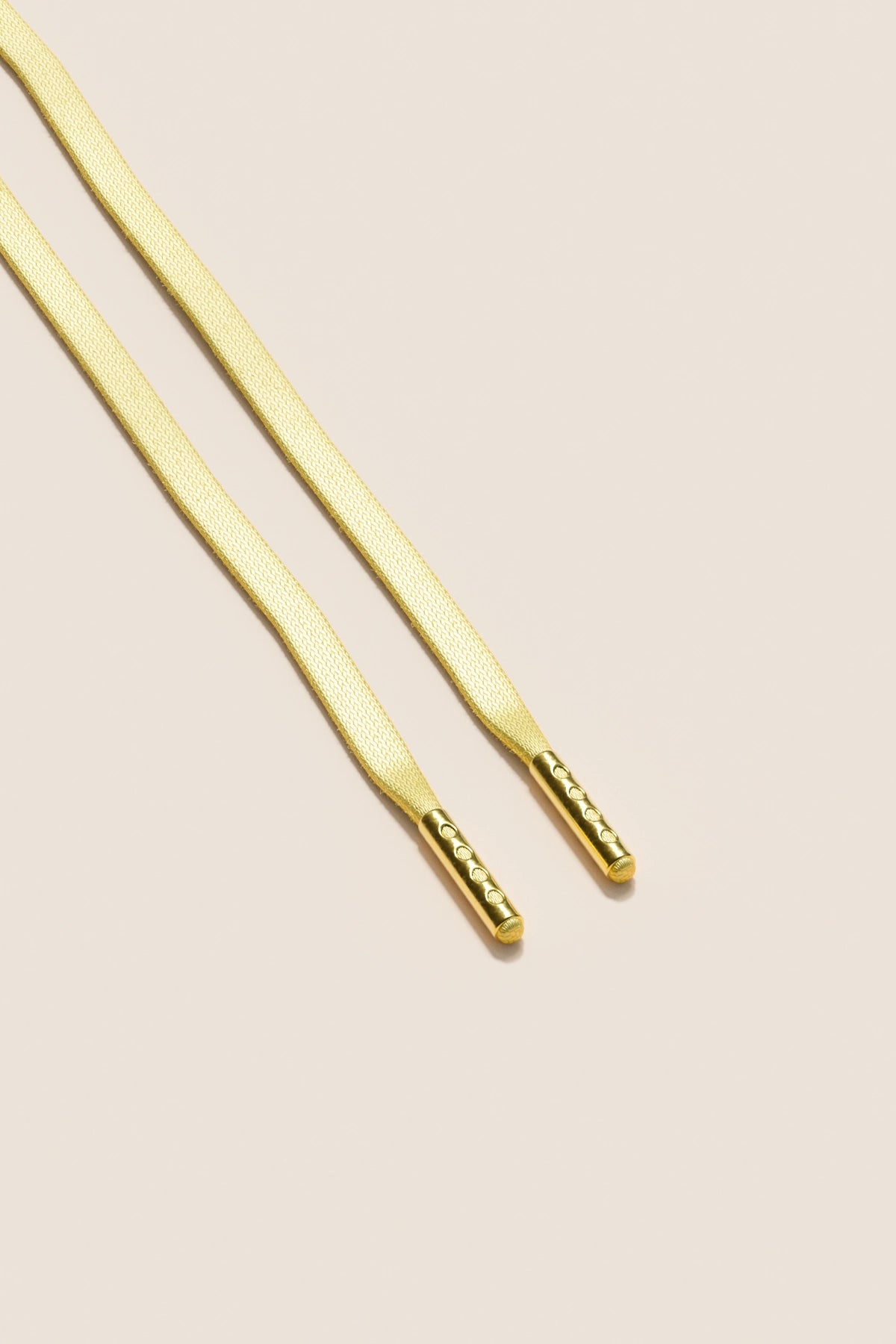 Senkels Chardonnay 3mm Flat Waxed Shoelaces with Gold Aglets