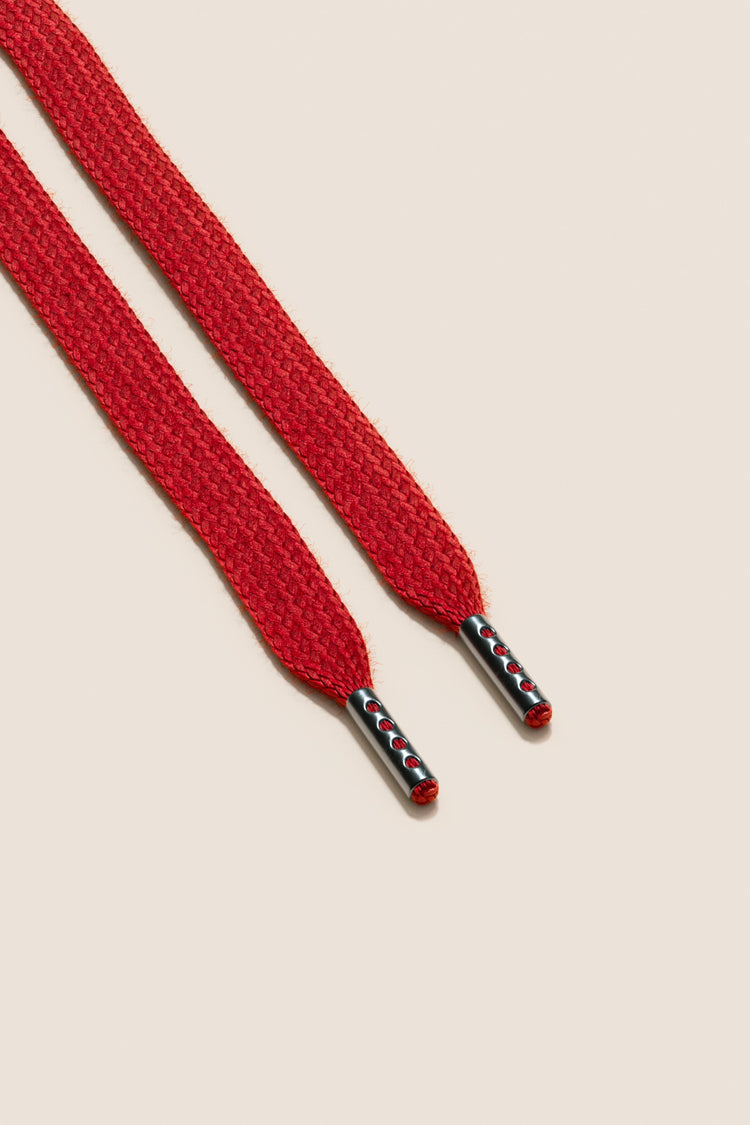 Senkels Cherry Sneaker Shoelaces with Black Nickel Aglets