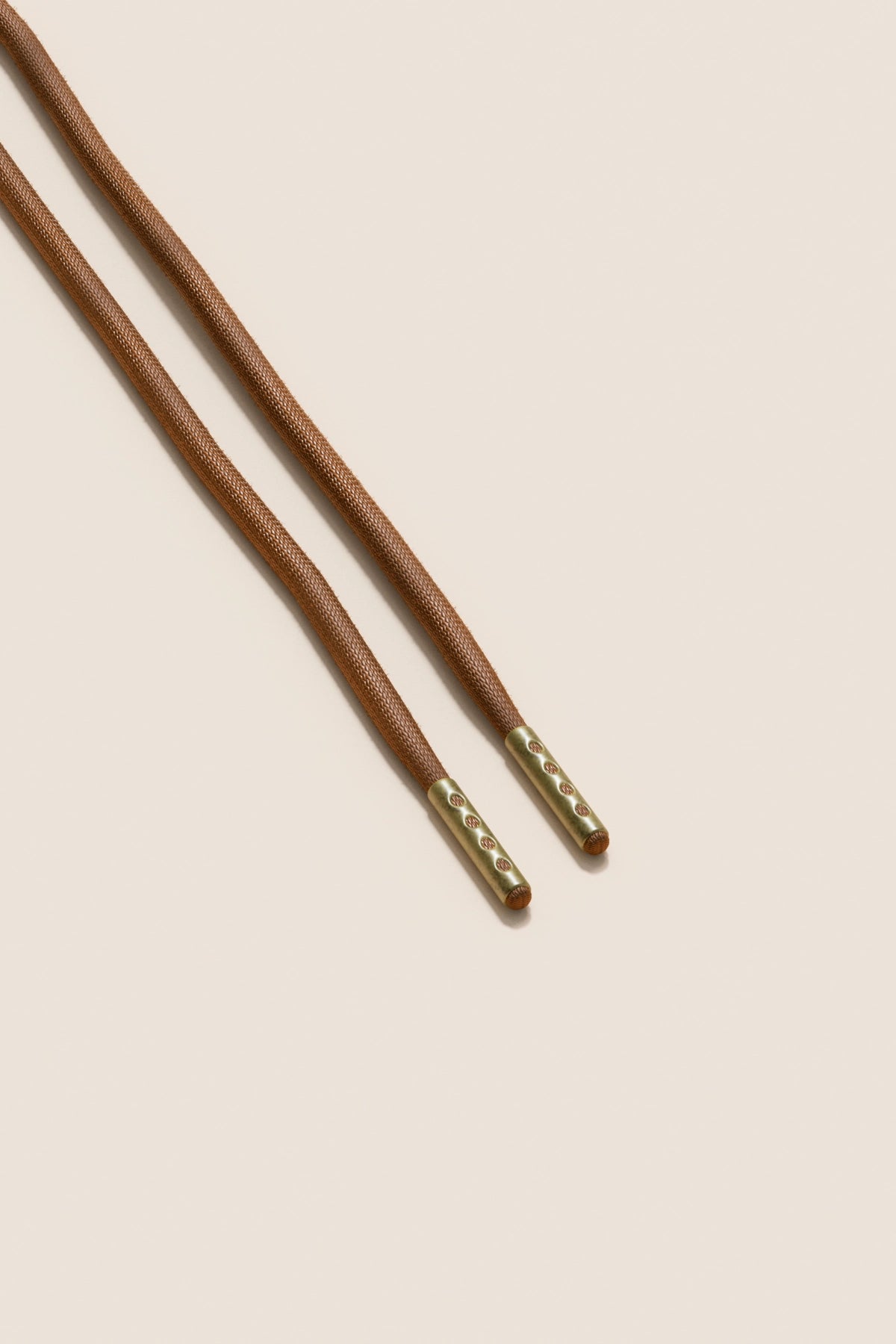 Senkels Coffee Brown 4mm Round Waxed Shoelaces with Brass Aglets