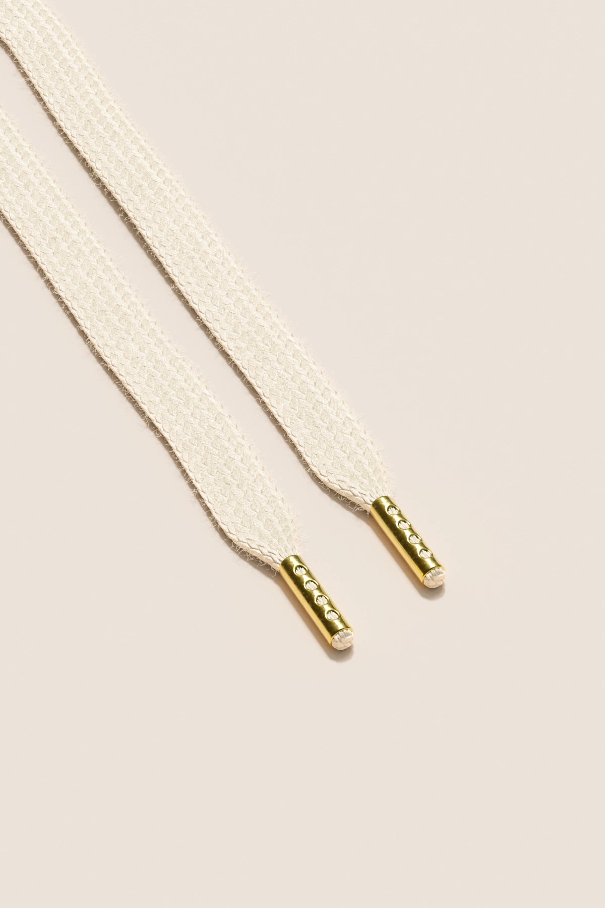 Senkels Cream Sneaker Shoelaces with Gold Aglets