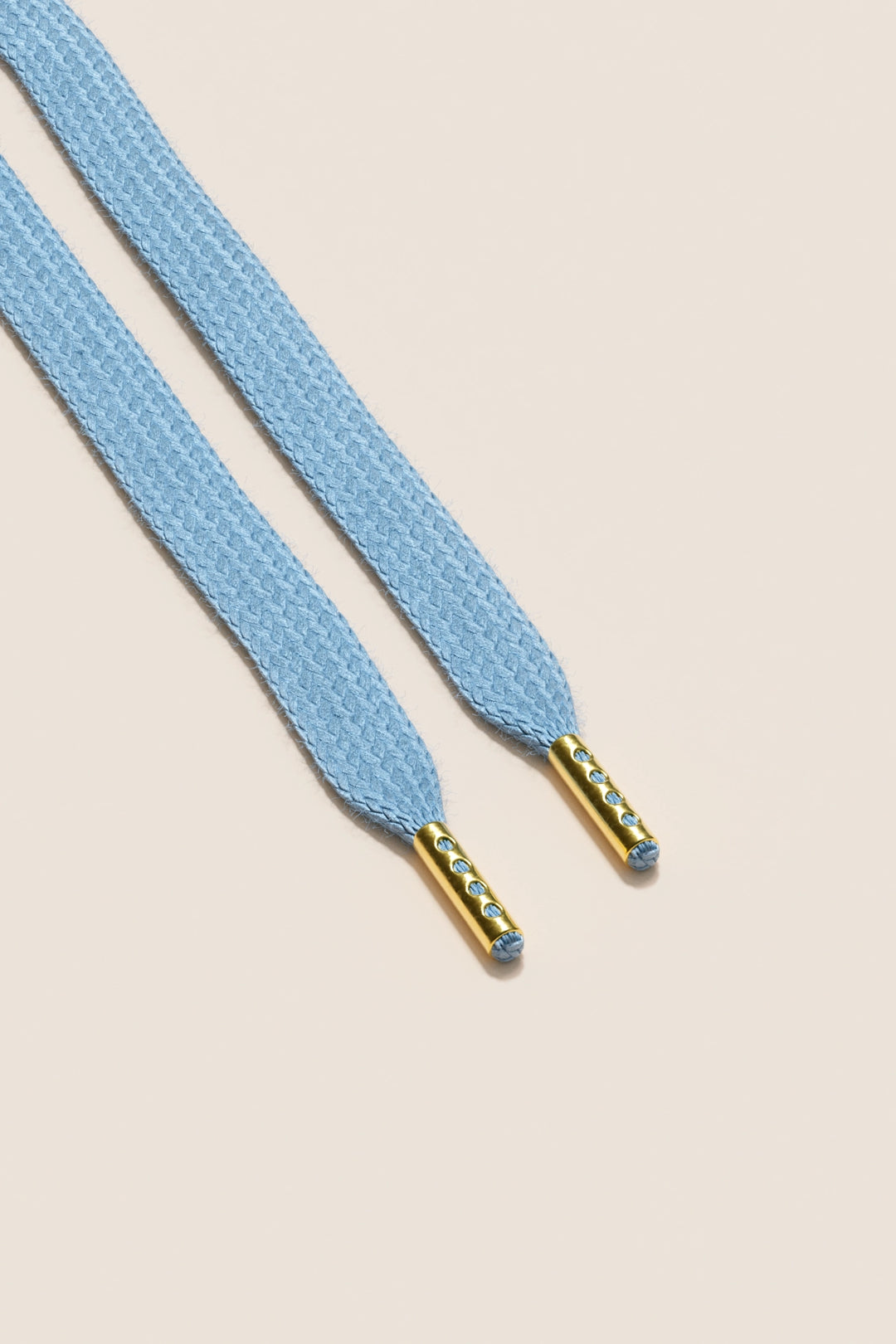 Senkels Light Blue Sneaker Shoelaces with Gold Aglets