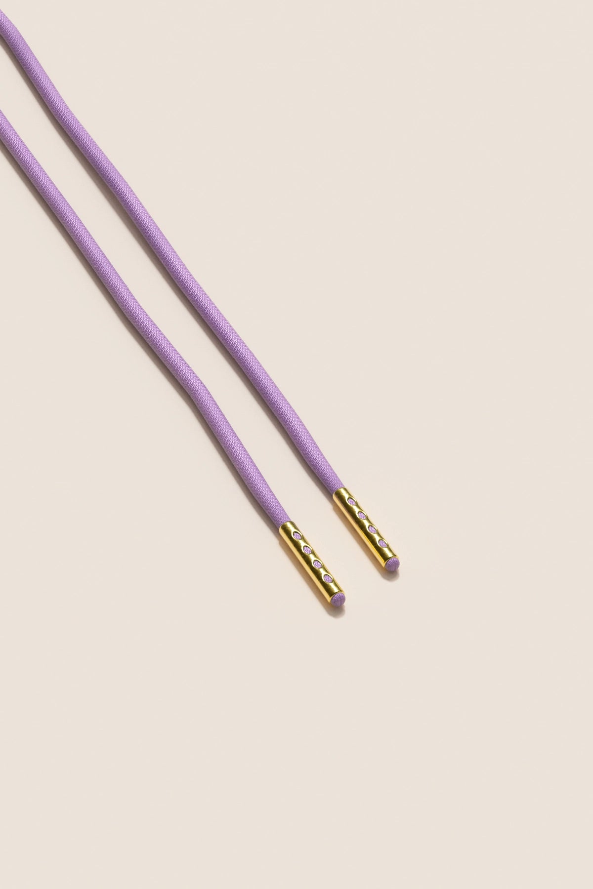 Senkels Lilac 2.5mm Round Waxed Shoelaces with Gold Aglets