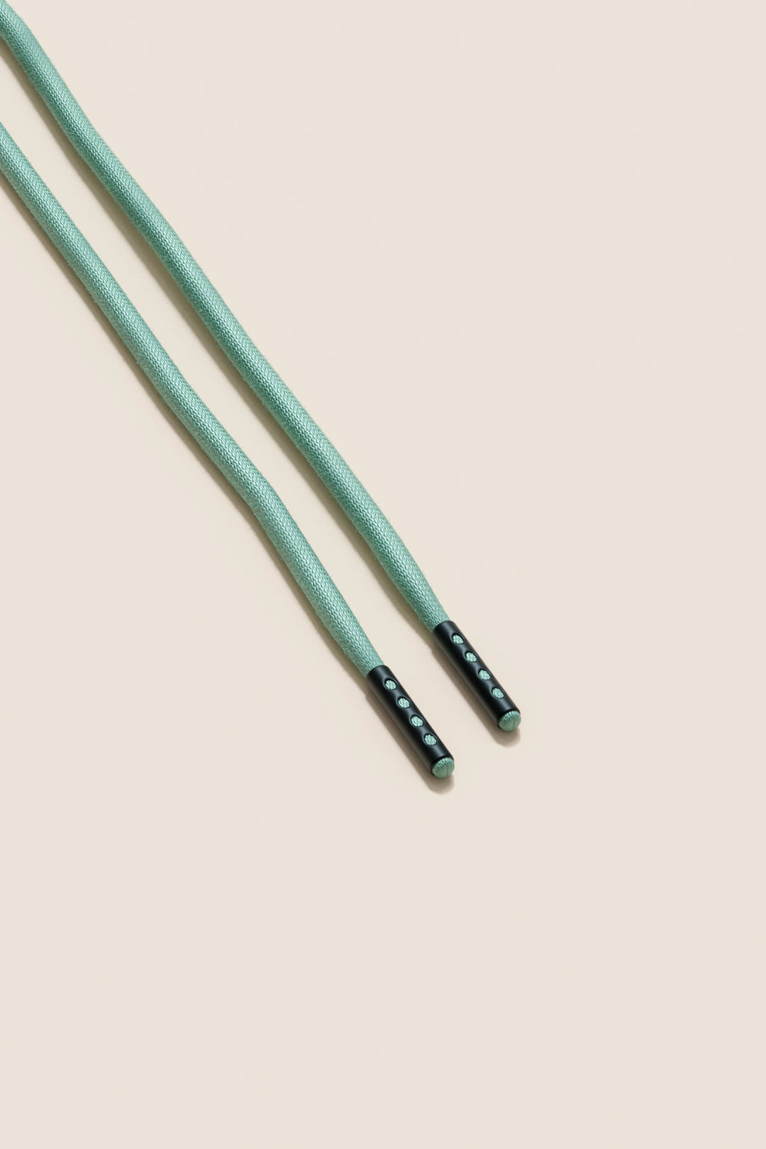Senkels Mint Green 4mm Round Waxed Shoelaces with Black Matte Aglets