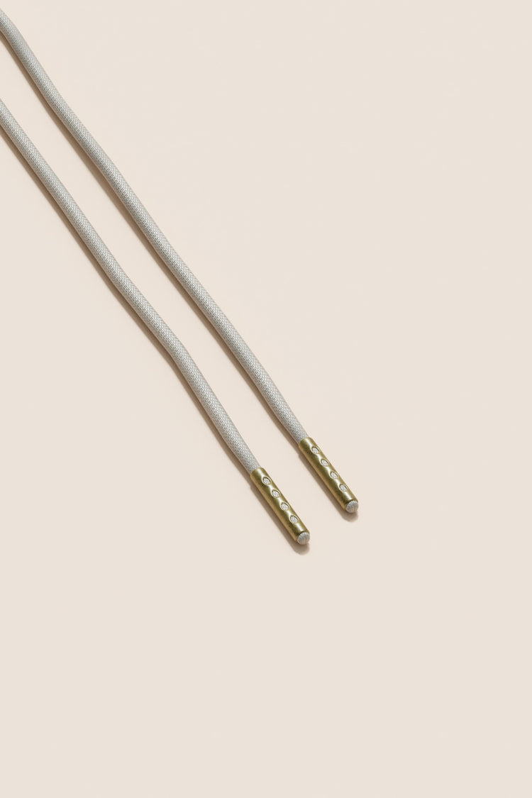 Senkels Nickel Grey 2.5mm Round Waxed Shoelaces with Brass Aglets