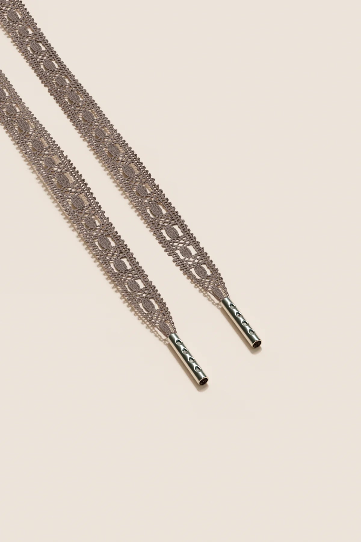 Senkels Night Grey Crochet Shoelaces with Nickel Aglets