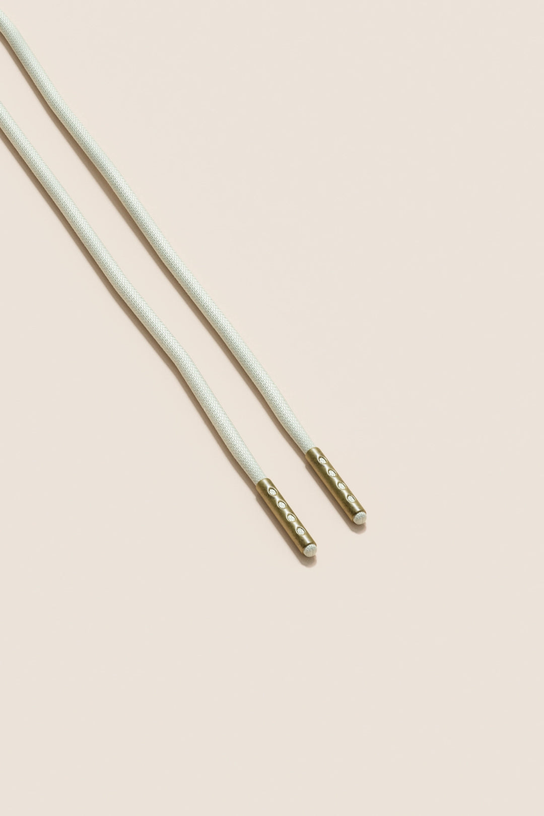 Senkels Off White 2.5mm Round Waxed Shoelaces with Brass Aglets