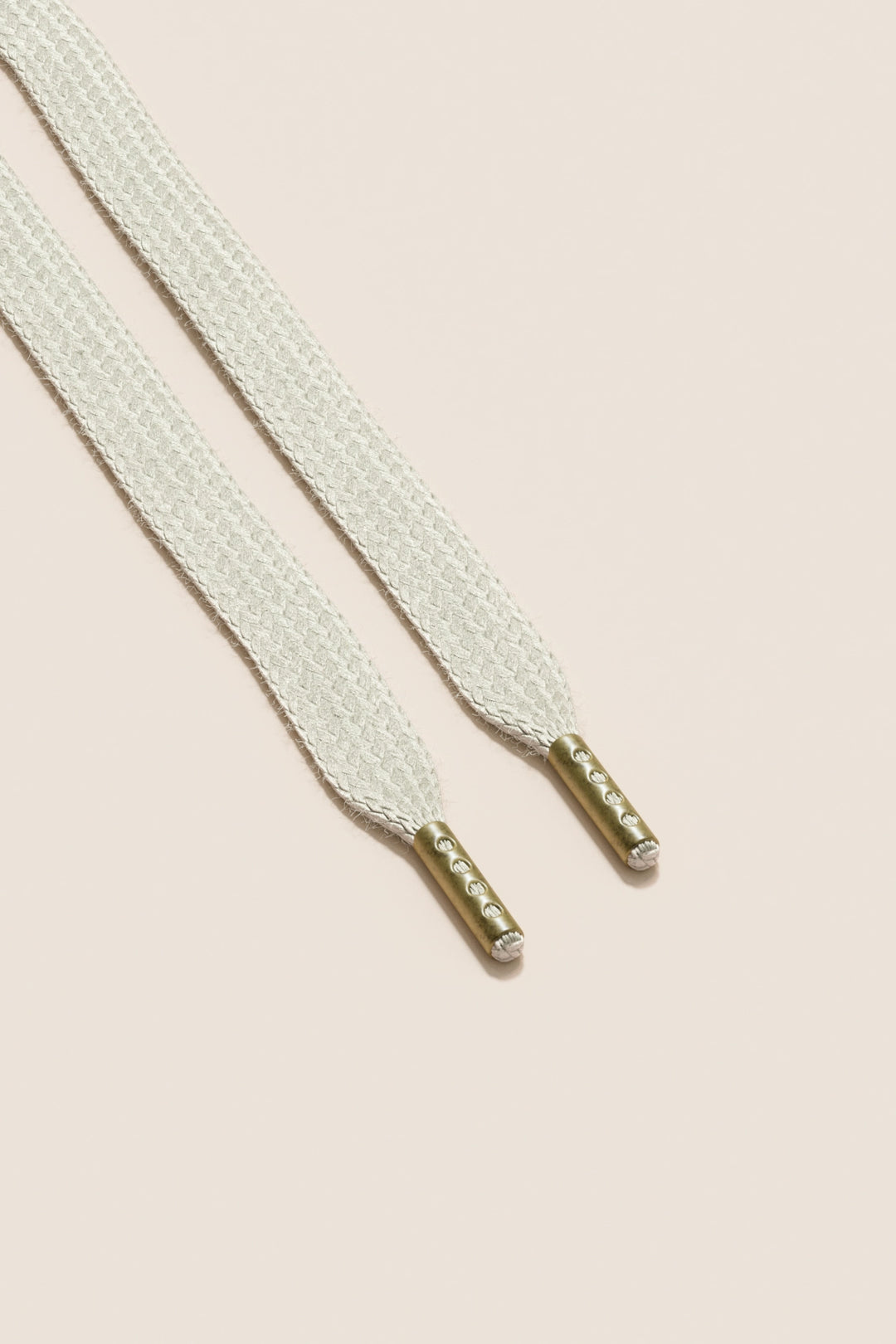 Senkels Off White Sneaker Shoelaces with Brass Aglets