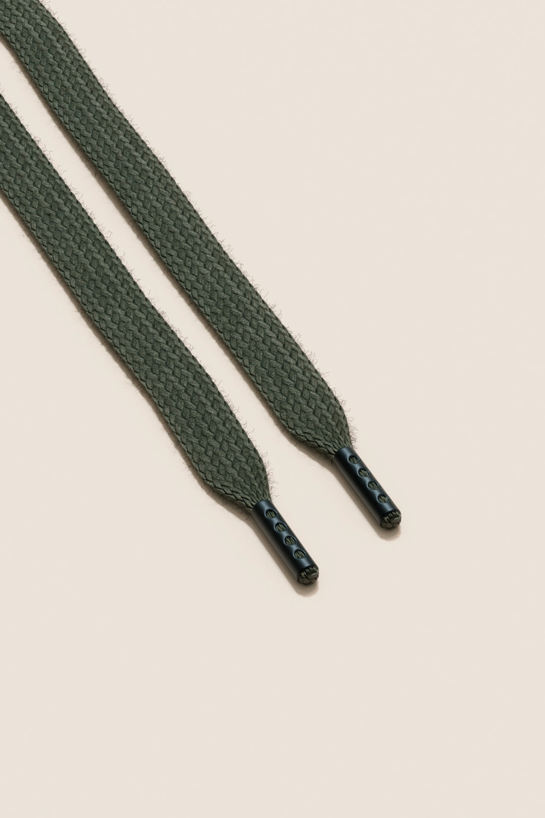 Senkels Olive Green Sneaker Shoelaces with Black Matte Aglets