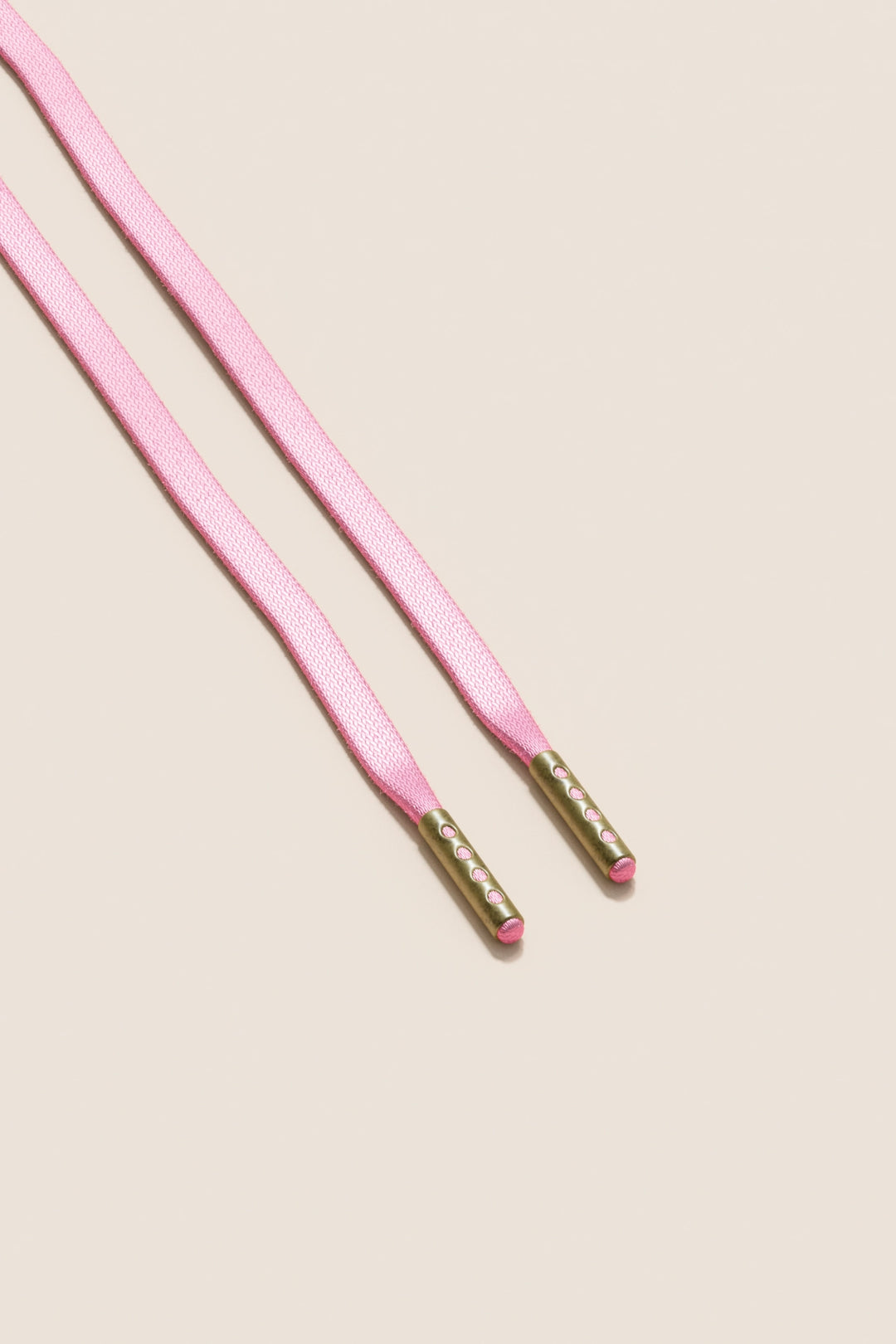 Senkels Pastel Pink 3mm Flat Waxed Shoelaces with Brass Aglets