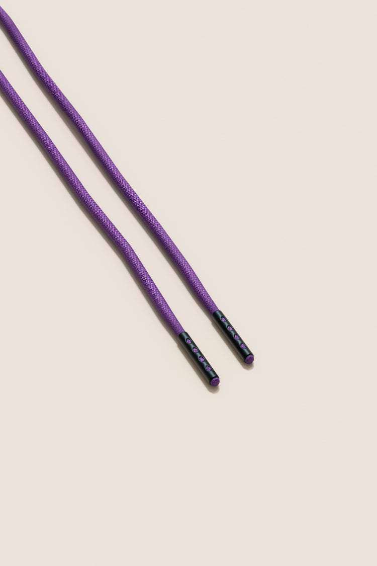 Senkels Purple 2.5mm Round Waxed Shoelaces with Black Matte Aglets